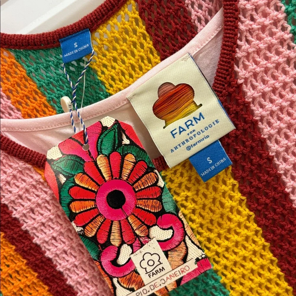 ✨NWT~FARM Rio x Anthropologie Striped Midi Dress✨ - Picture 5 of 11